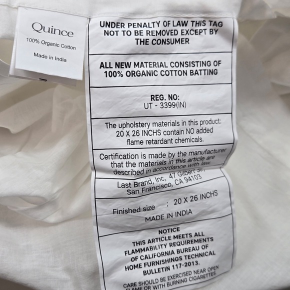 NWOT QUINCE Organic Cotton Stripe Stitch Quilt Set Twin White 3765 - Picture 8 of 9